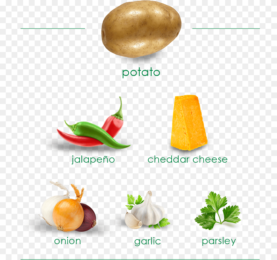 Image Shows Product Ingredients Including A Potato Pepper And Salt, Food, Plant, Produce, Vegetable Png