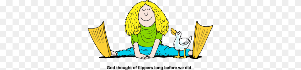 Image Sitting Girl With Swimming Flippers, Baby, Person, Animal, Bird Png