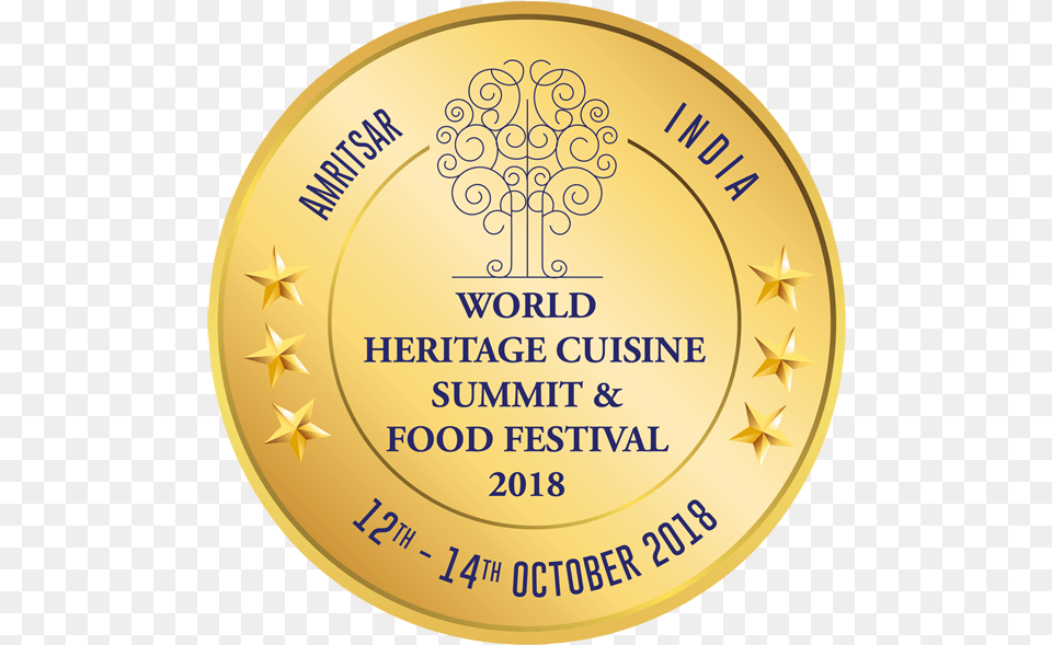 Image Size 600 X 600 Pixel World Heritage Cuisine Summit Amp Food Festival Logo, Gold, Disk, Coin, Money Free Png