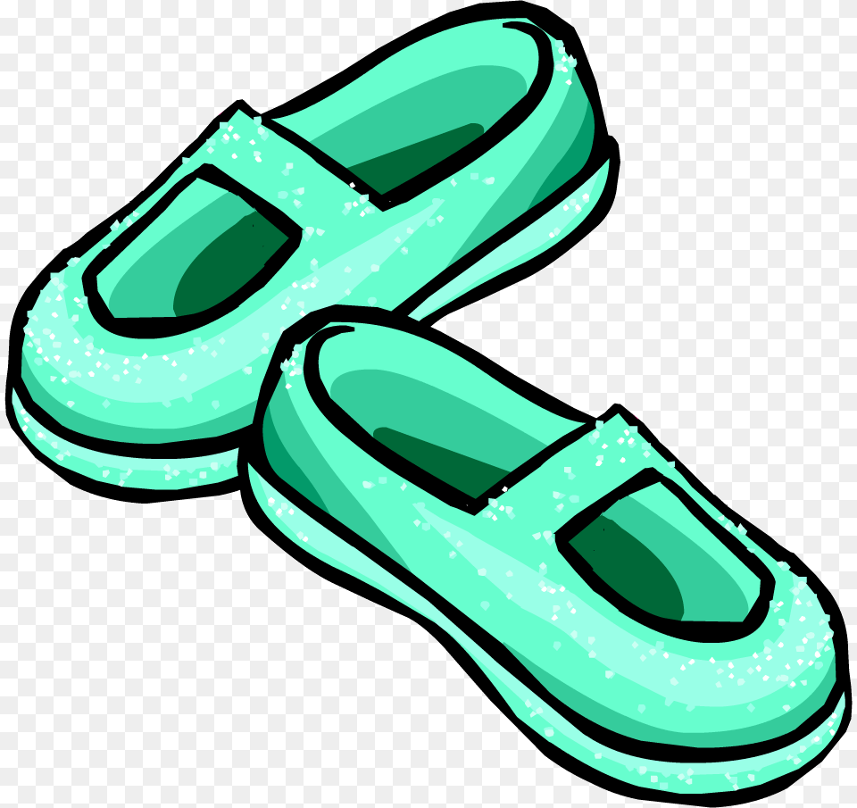 Image Sparkly Sea Foam Slippers Icon Club Penguin Shoes Id, Clothing, Shoe, Footwear, Plant Png