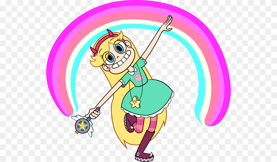 Image Star Butterfly Rainbow, Cartoon, Person, Cleaning Free Png Download