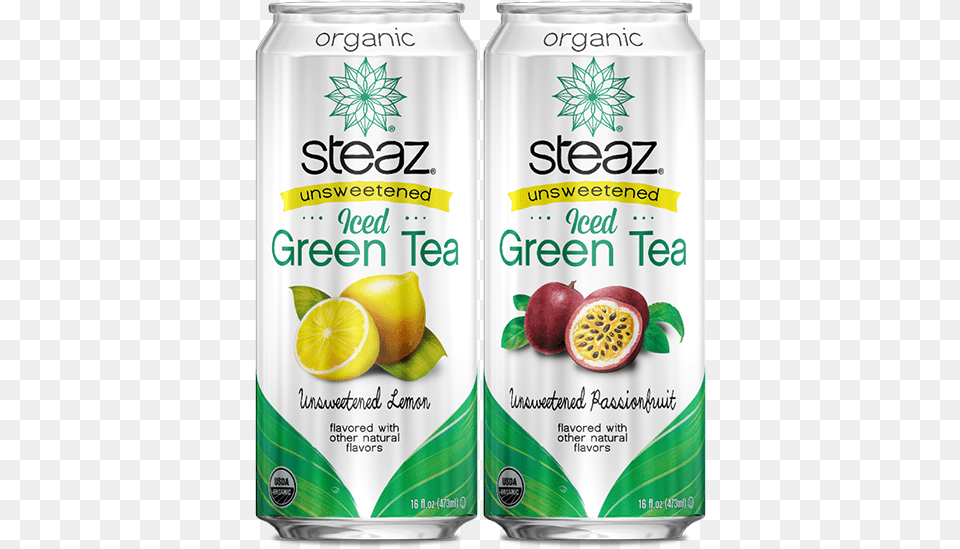 Image Steaz Unsweetened Lemon, Can, Tin, Beverage, Juice Png