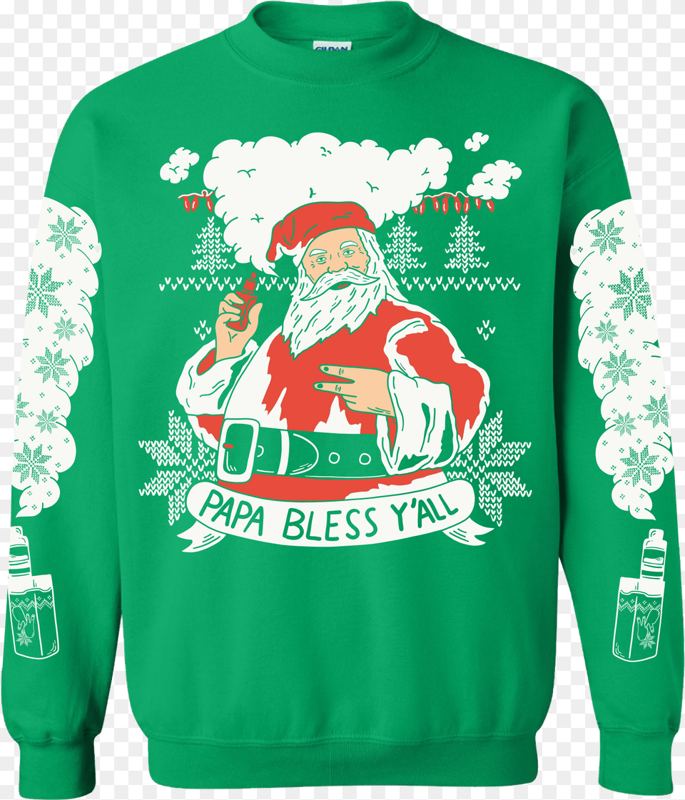 Image Stock H3h3 Transparent Thicc Download H3h3 Vaping Santa Sweater, Long Sleeve, Clothing, Sweatshirt, Sleeve Free Png