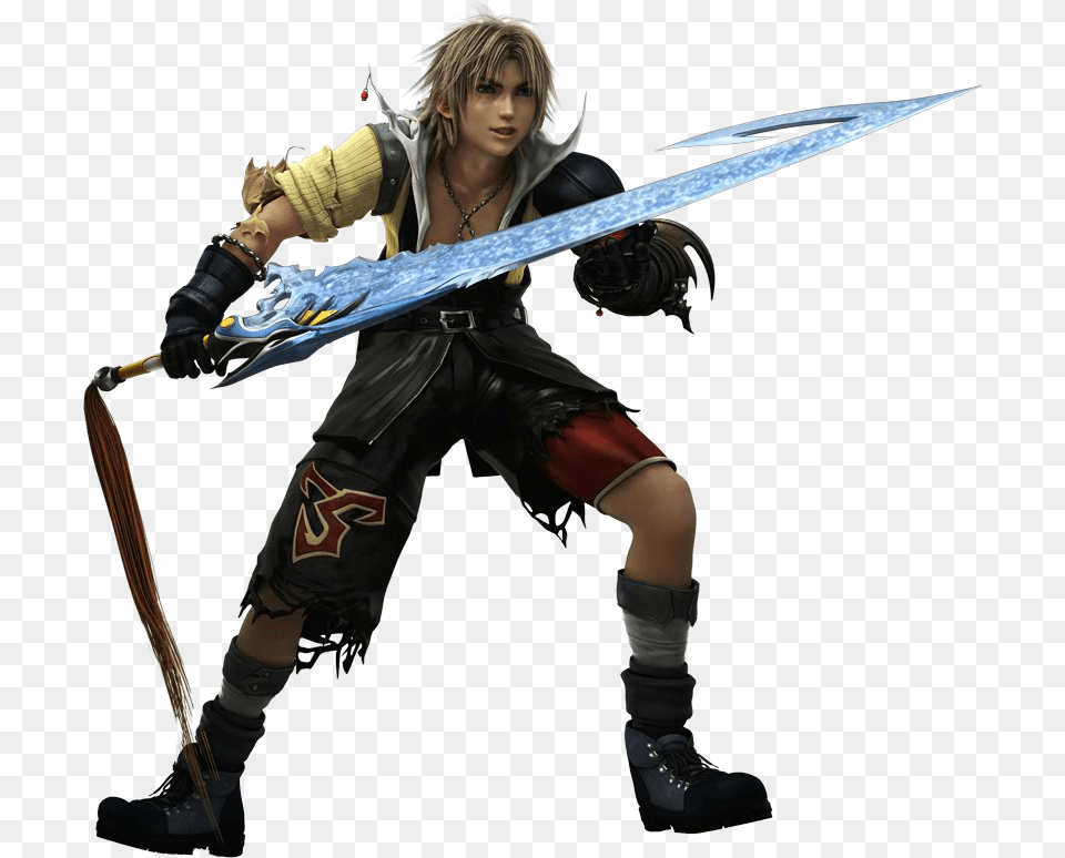 Image Tidus Final Fantasy X, Weapon, Sword, Adult, Person Free Png