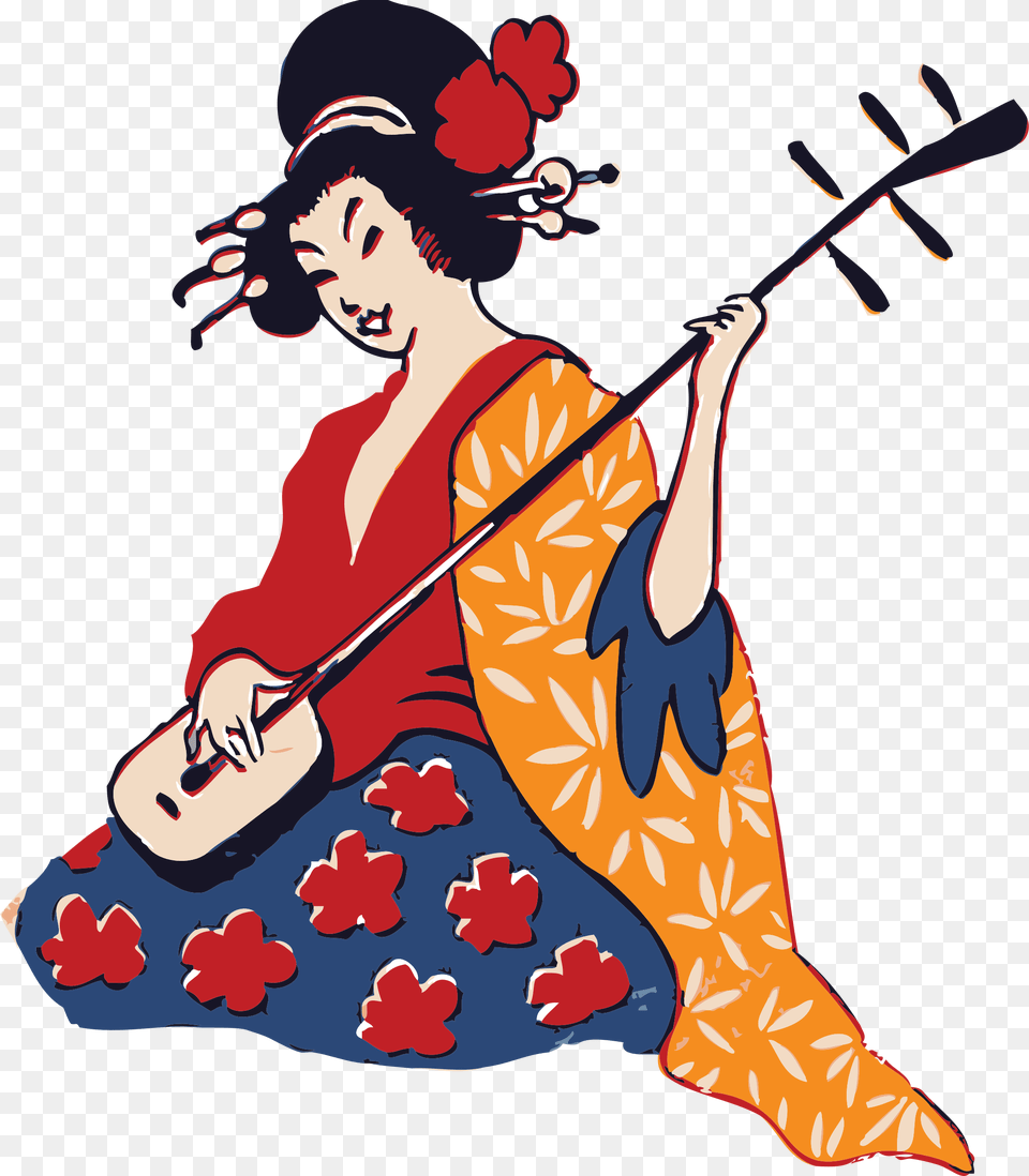Image Transparent Library Playing Shamisen Big Image Japan Clipart, Clothing, Dress, Baby, Person Free Png Download