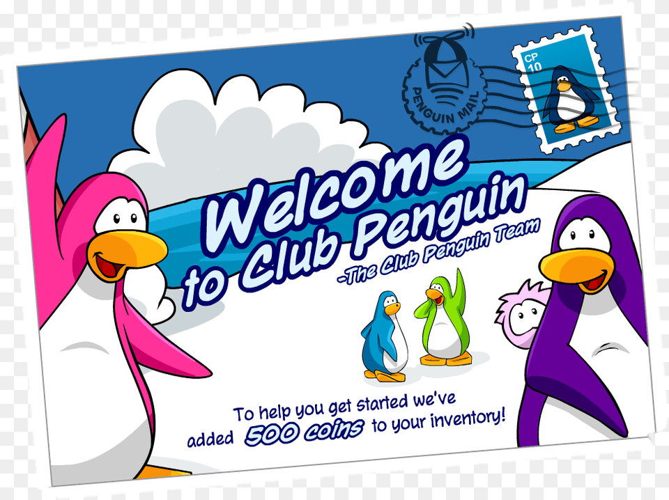 Welcome To Cp Postcard Club Penguin Wiki Club Penguin 2006 Postcards, Envelope, Mail, Greeting Card, Publication Png Image