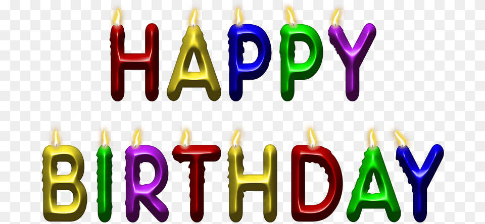 Image With Background Happy Birthday Candles Background, Light, Neon, Candle, Birthday Cake Free Png Download