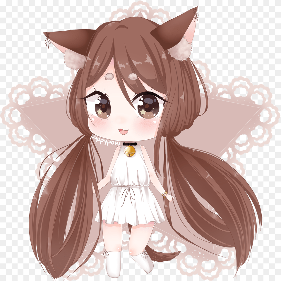 Image With Transparent Background Brown Hair Chibi Girl Png