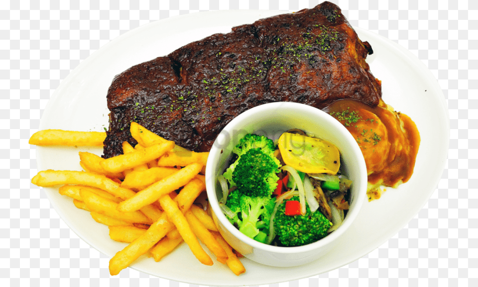Image With Background Food On Plate, Meat, Pork, Food Presentation, Fries Free Transparent Png