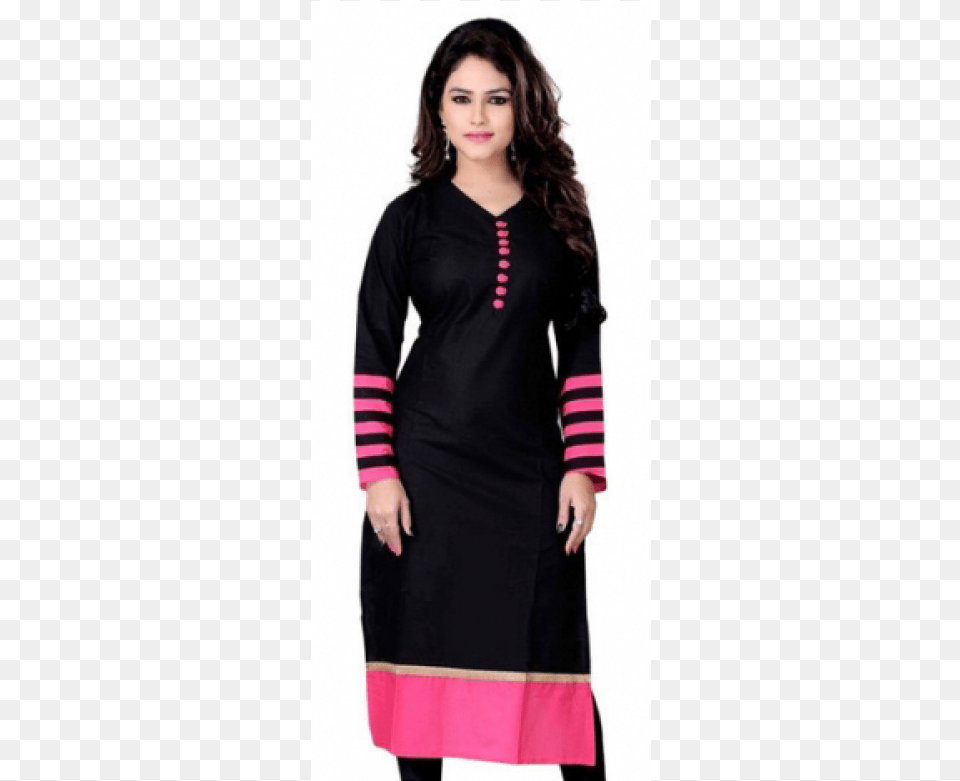 Imagecatalogwomens Black Unstiched Design Of Simple Kurti, Adult, Blouse, Clothing, Dress Free Transparent Png