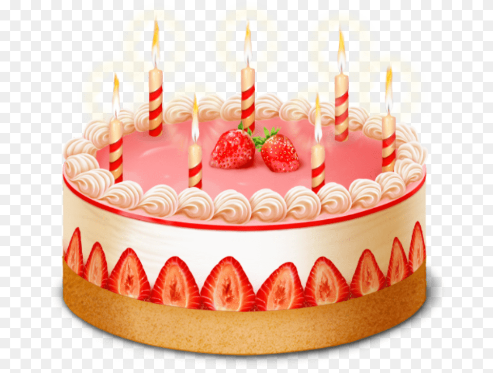 Imagem De Bolos Bolo De Aniversrio 12 Strawberry Birthday Cake, Food, Birthday Cake, Cream, Dessert Free Png Download