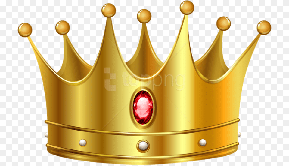 Imagem De Coroas Coroa Dourada Com Pedra Vermelha Crown With No Background, Accessories, Jewelry Png Image