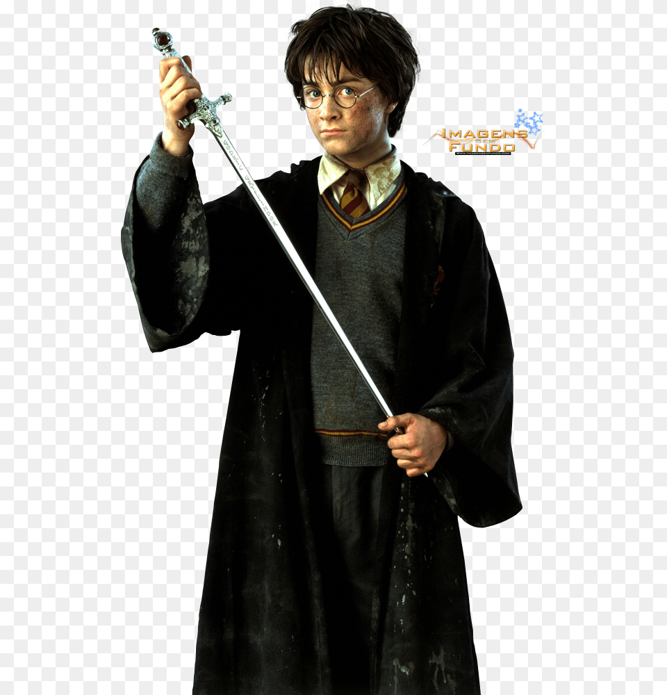 Imagem Harry Potter Holding Sword, Weapon, Face, Person, Head Png Image