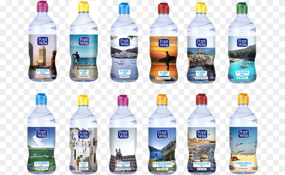 Imagen Botellas Font Vella Tapon Amarillo, Beverage, Bottle, Mineral Water, Water Bottle Free Png Download