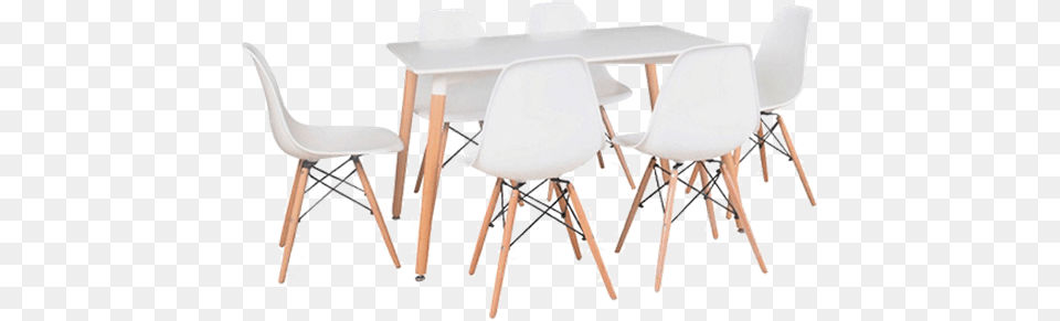 Imagen De Juego Comedor Eames Con 4 Sillas Chair, Architecture, Table, Room, Indoors Free Png Download