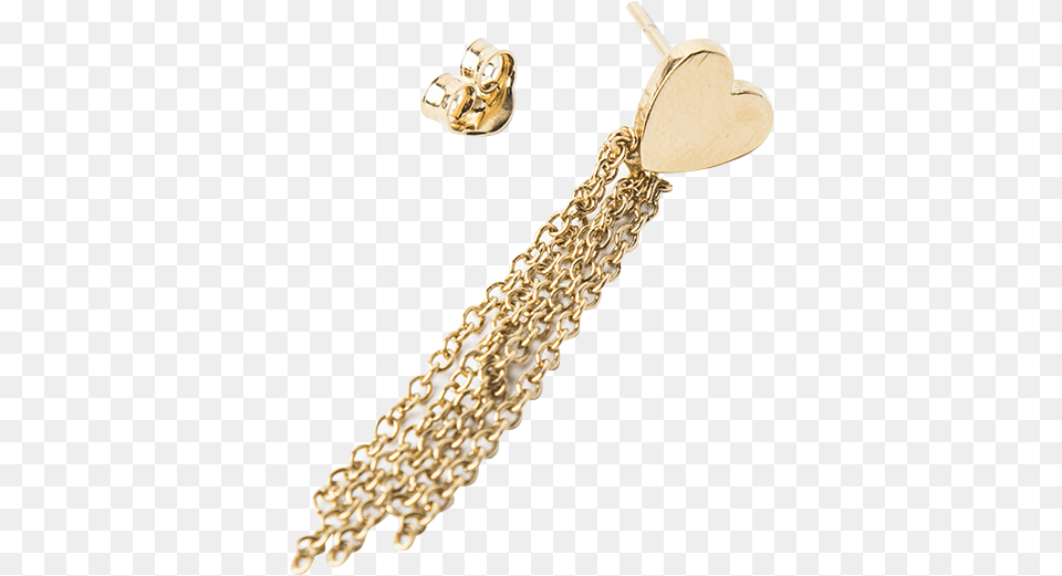Imagen De Single Broken Filled Heart Multi Chain Earring Caterpillar, Accessories, Bracelet, Jewelry, Gold Free Png