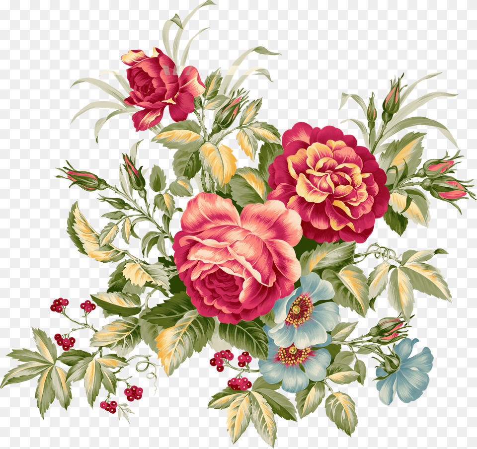 Imagen Flores Rosas Vintage Transparent Vintage Flowers, Art, Plant, Pattern, Graphics Png