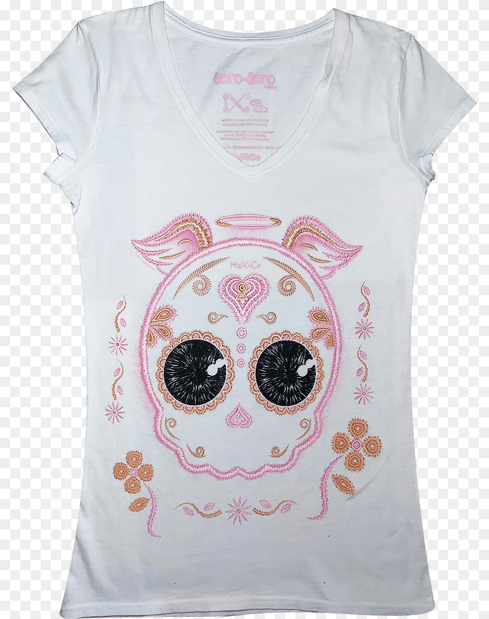 Imagen Frontal De Playera Blanca Con Un Estampado De Cartoon, Clothing, T-shirt, Applique, Pattern Free Transparent Png