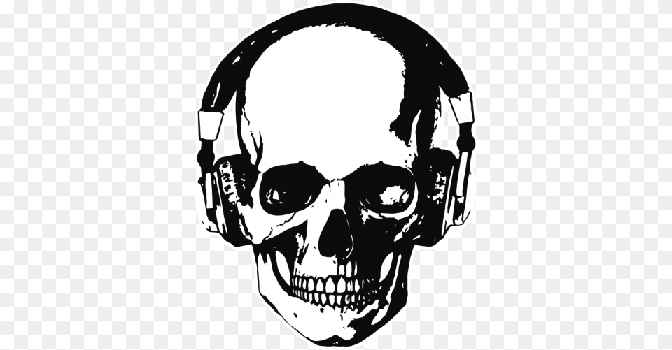 Imagenes De Calaveras 5 Image Skull With Headphones, Stencil, Adult, Male, Man Free Png