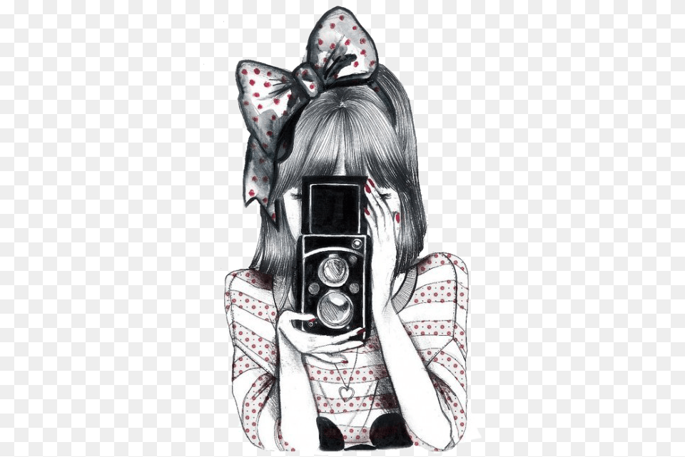 Imagens Fofas Tumblr Desenho Girl With Camera Drawing, Photography, Adult, Person, Female Free Png Download