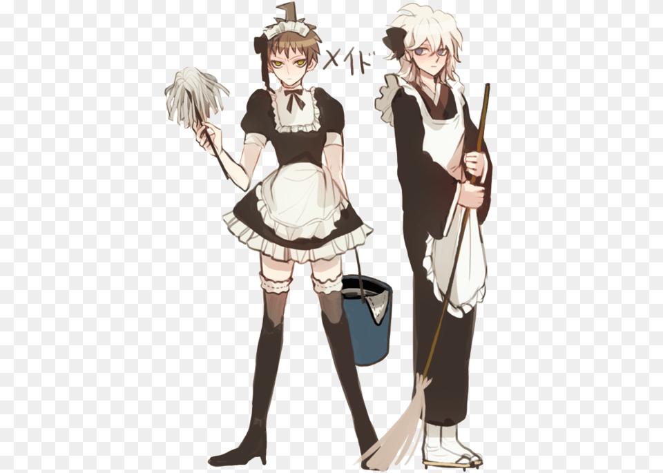 Images About Dangan Ronpa Nagito And Hajime Maid, Book, Publication, Cleaning, Person Free Png