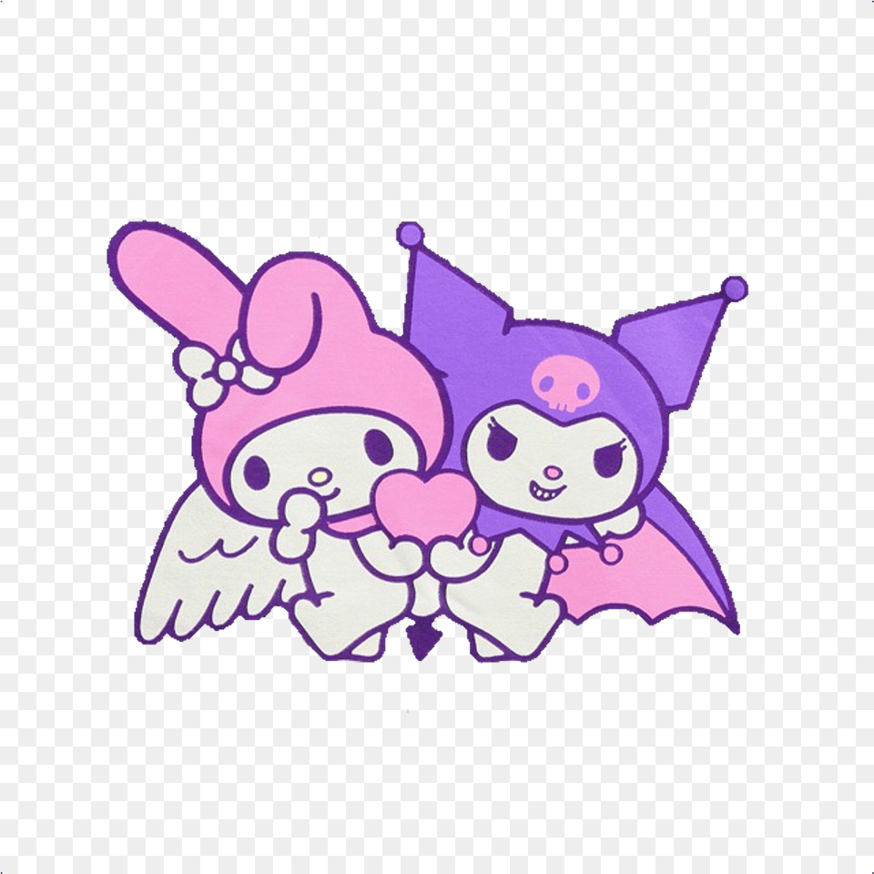 Images About Kuromi X My Melody Kuromi And My Melody Heart, Purple, Cartoon, Face, Head Free Png Download