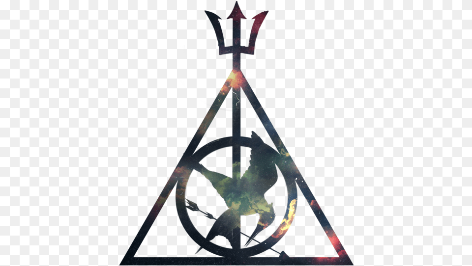 Images About Potterhead On We Heart It Harry Potter Percy Jackson Logo, Triangle, Cross, Symbol, Weapon Png