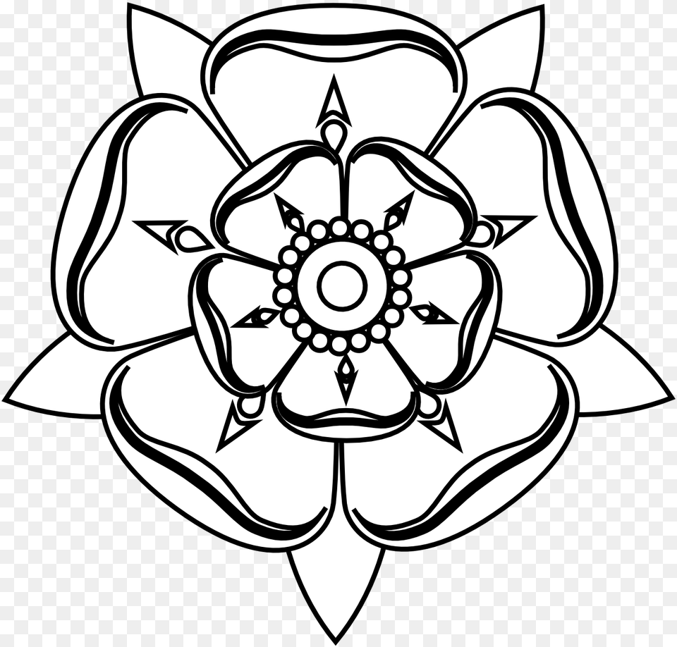 Images For Black And White Rose Pencil Drawing Tudor Rose Colouring Page, Stencil, Pattern, Art, Floral Design Png