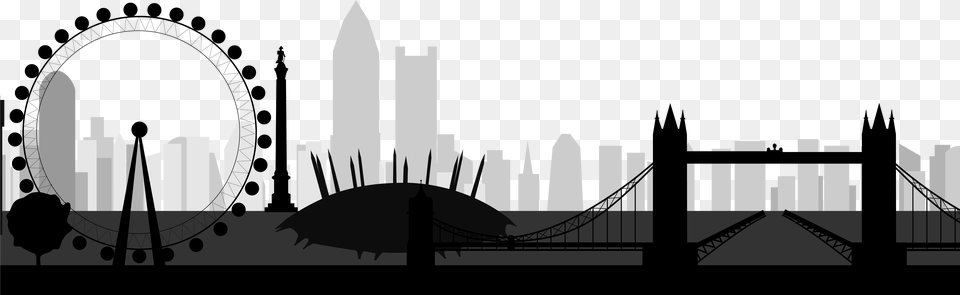 Images Of Cityscape Silhouette London Skyline Silhouette, City, Water, Waterfront, Arch Png Image