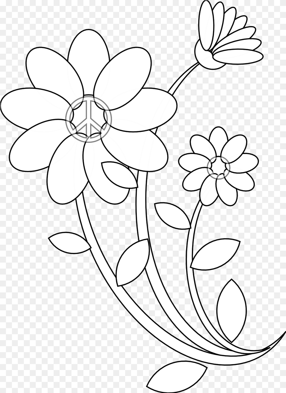 Images Of Line Drawing Flowers Line Art Drawing Flowers Drawing All Flower, Floral Design, Graphics, Pattern, Stencil Free Png
