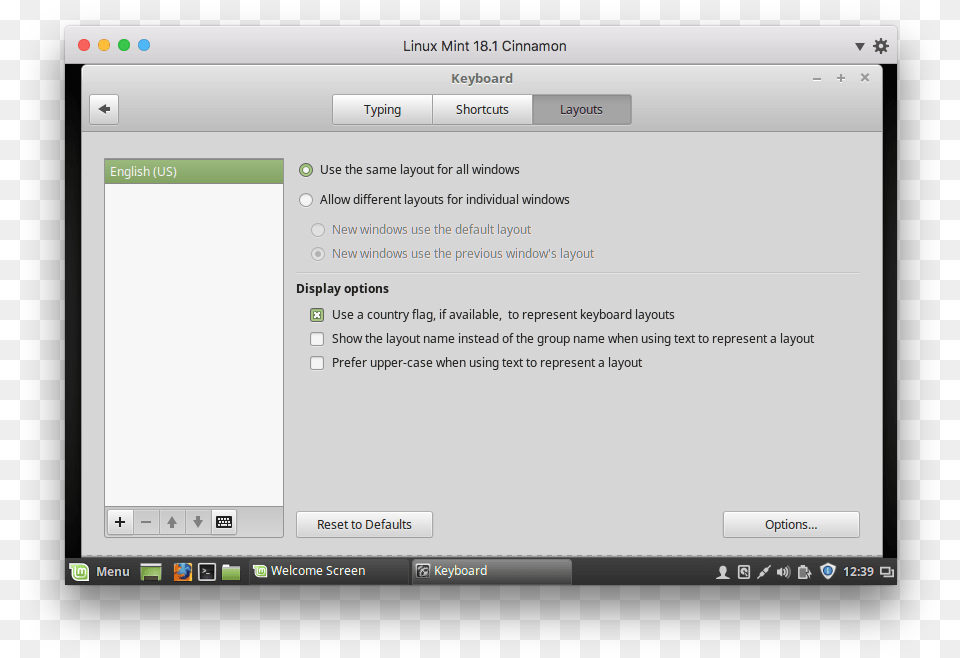 Imagesmint 3 Select Layout Tab En Linux Mint Keyboard Language, File, Computer, Electronics, Pc Free Png Download