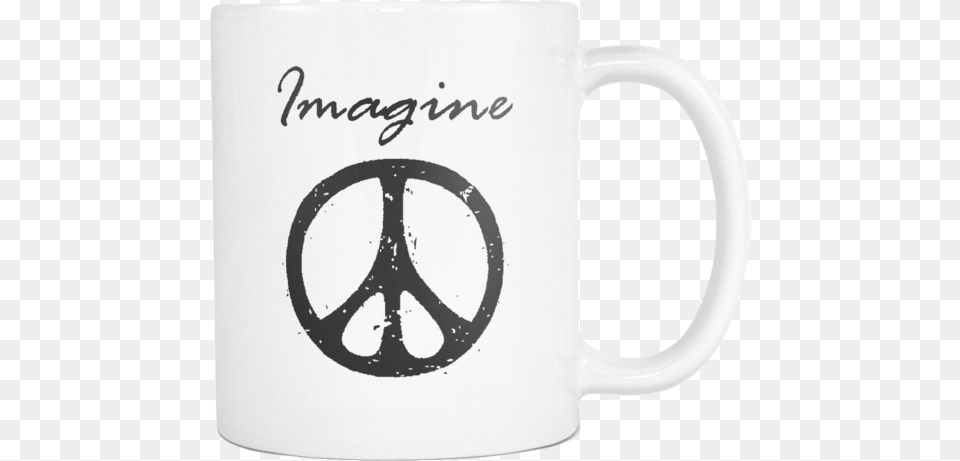 Imagine Peace 11oz White Ceramic Coffee Mug 5 Color Universal Symbol For Peace, Cup, Machine, Wheel, Blow Dryer Png Image