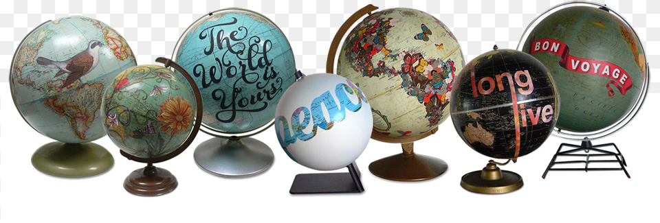 Imaginenations Custom Made Globes By Wendy Gold Globe, Astronomy, Outer Space, Planet, Sphere Png Image