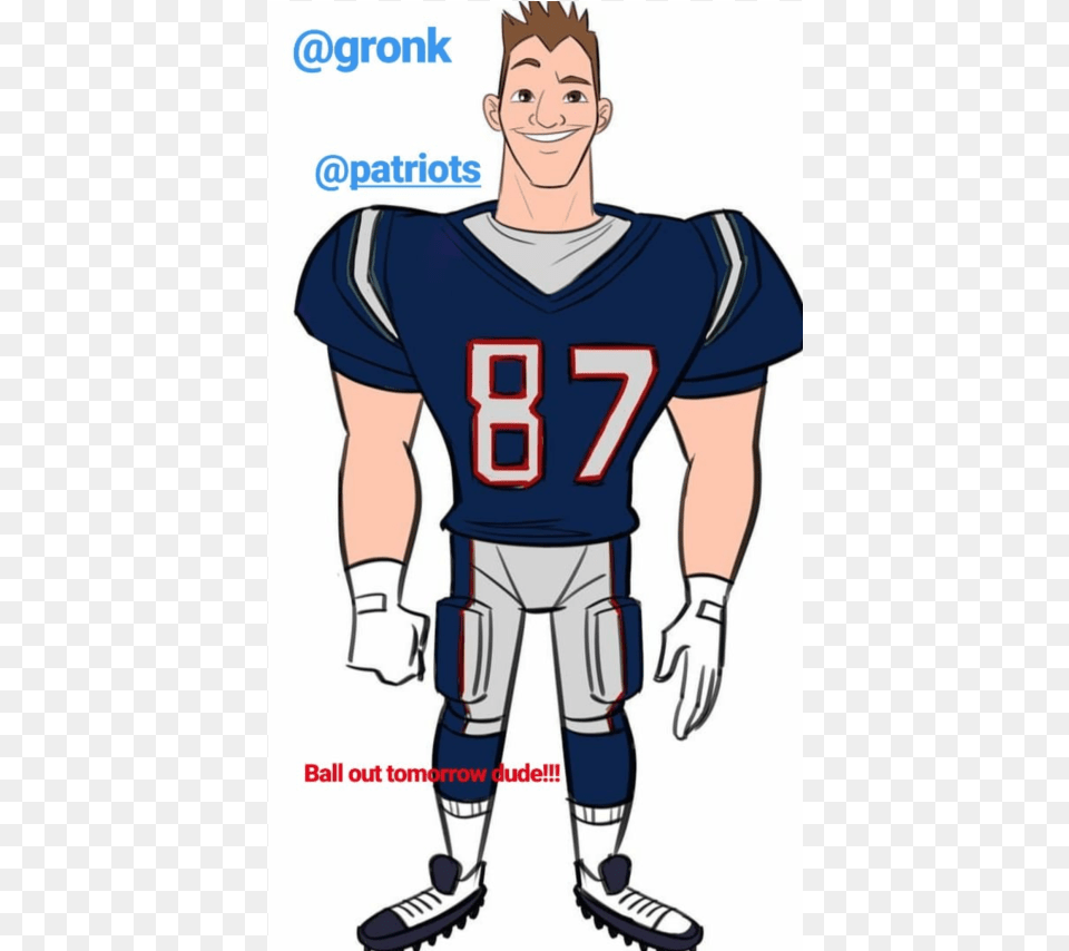 Img 2505 Patriots Football Player Cartoon, Teen, Person, Male, Publication Free Png