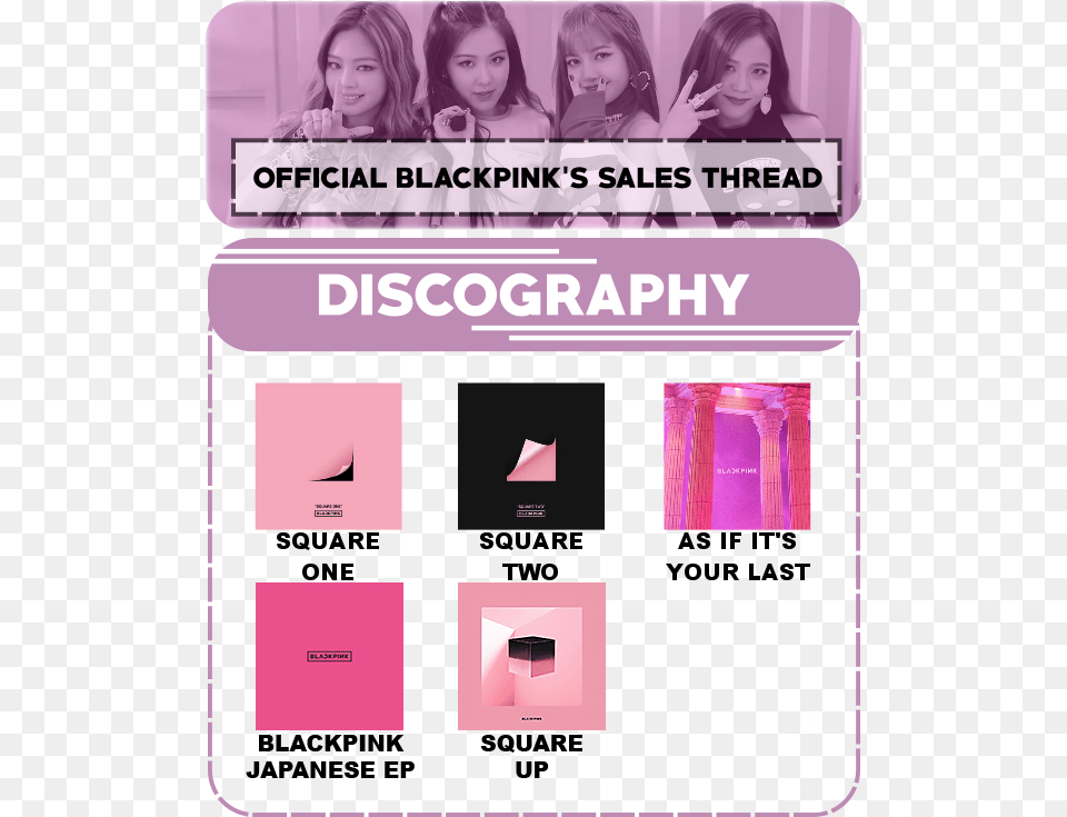Img Black Pink Album Sales, Purple, Adult, Female, Person Png Image