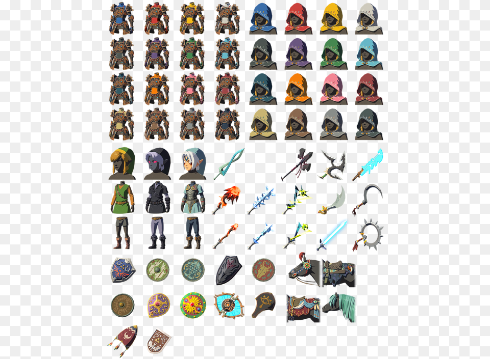 Img Botw All Special Items, Art, Collage, Person, Boy Png Image