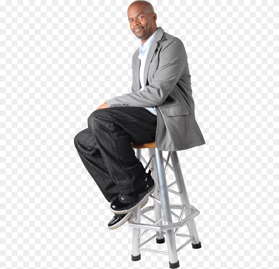 Img Mj Stool People Sitting On Stools, Formal Wear, Suit, Clothing, Person Free Transparent Png