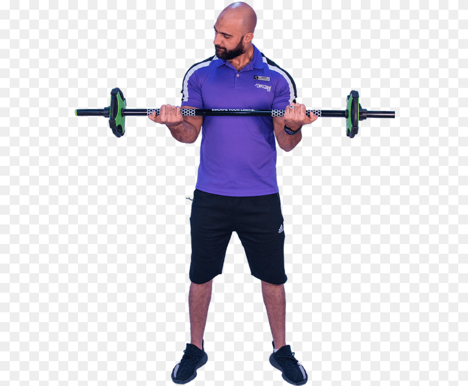 Img Trainer Mohmd 2 Biceps Curl, Shorts, Clothing, Adult, Person Free Png Download
