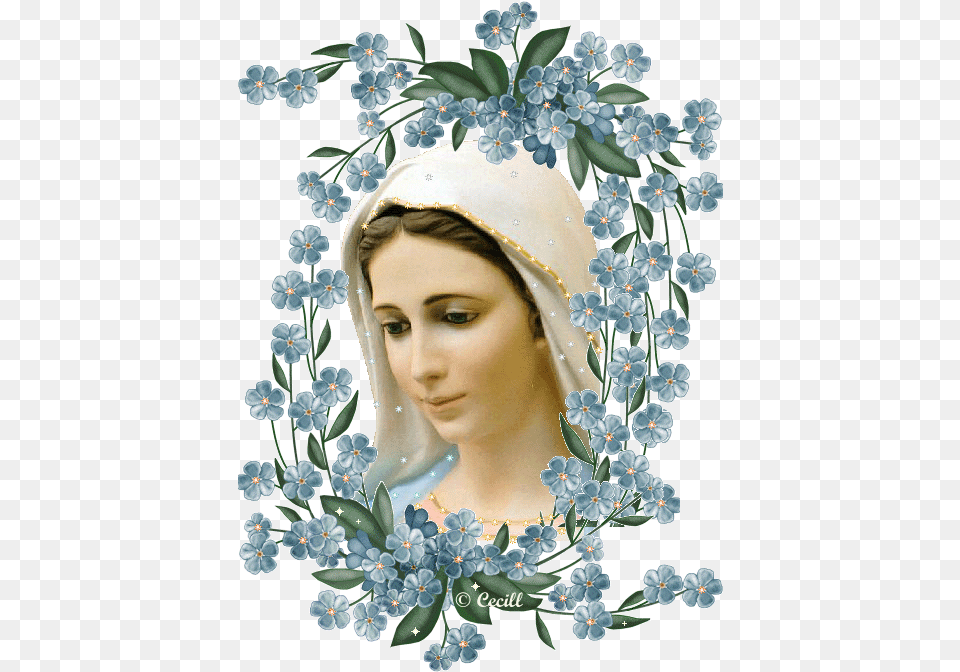 Imgenes De La Virgen Mara Con Flores Blessed Virgin Mary Images Free Hd, Clothing, Hat, Bonnet, Woman Png Image