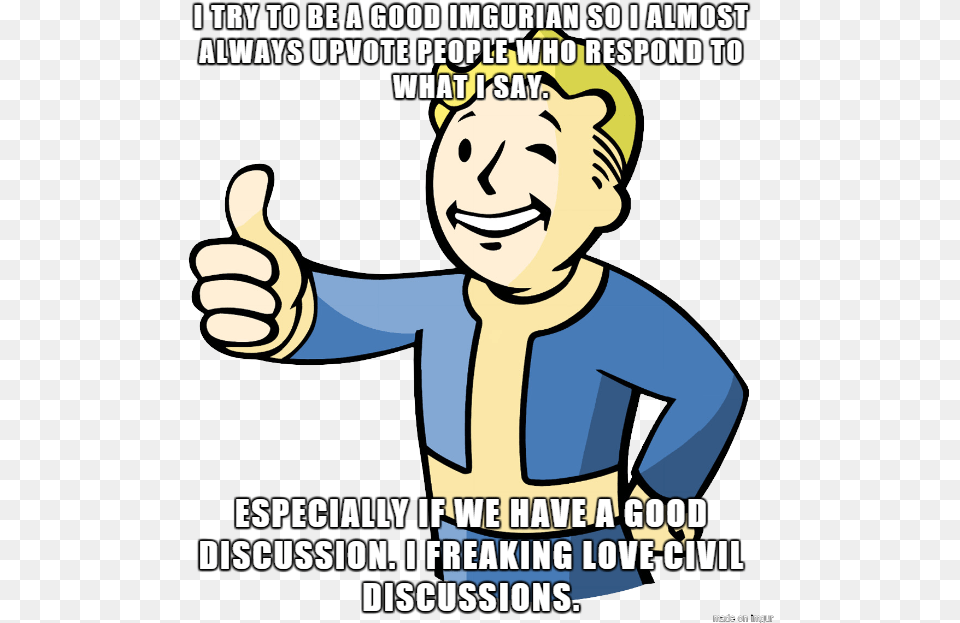Imgur Is A Nice Place Vault Boy Hd, Advertisement, Body Part, Finger, Hand Png Image