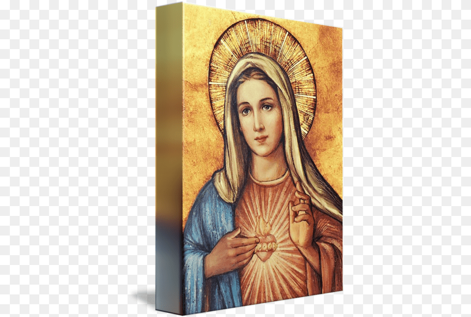 Immaculate Heart Of Mary Our Lady Picture Painting By Immaculate Heart Of Mary Icon, Head, Art, Portrait, Face Free Png