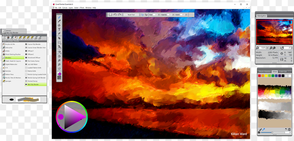 Immerse Yourself In Natural Media That Mimics Reality Corel Painter Essentials, Computer, Pc, Electronics, Screen Png