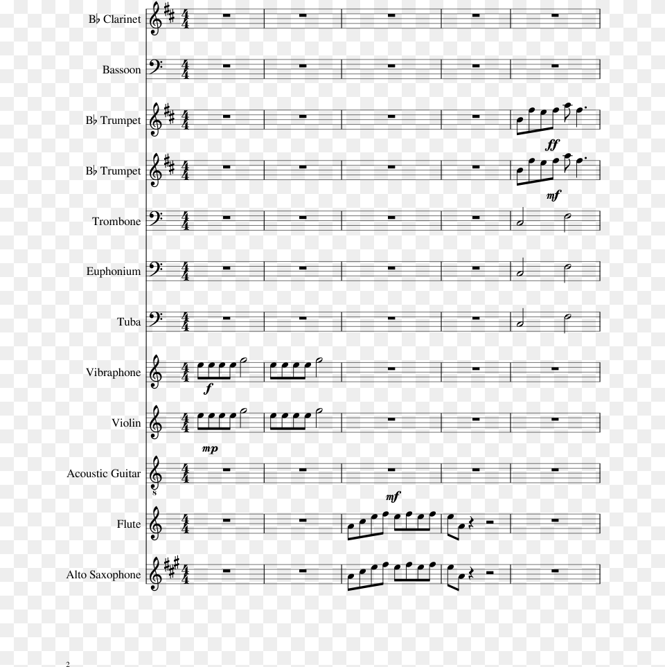 Immigrant Song Clarinet Sheet Music, Gray Free Transparent Png