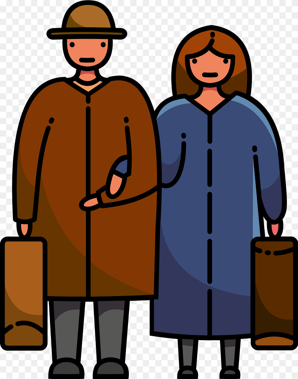 Immigrants Clipart, Clothing, Coat, Person, Face Free Png