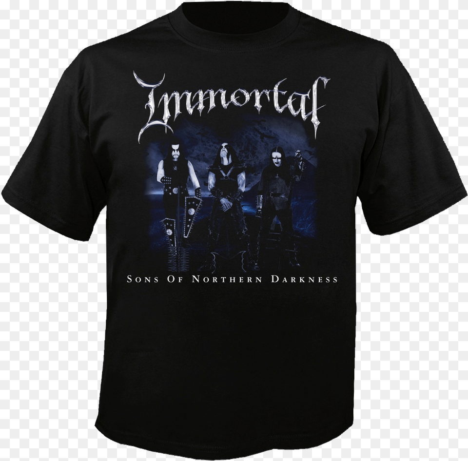 Immortal Sons Of Northern Darkness Shirt, Clothing, T-shirt, Person, Adult Free Transparent Png