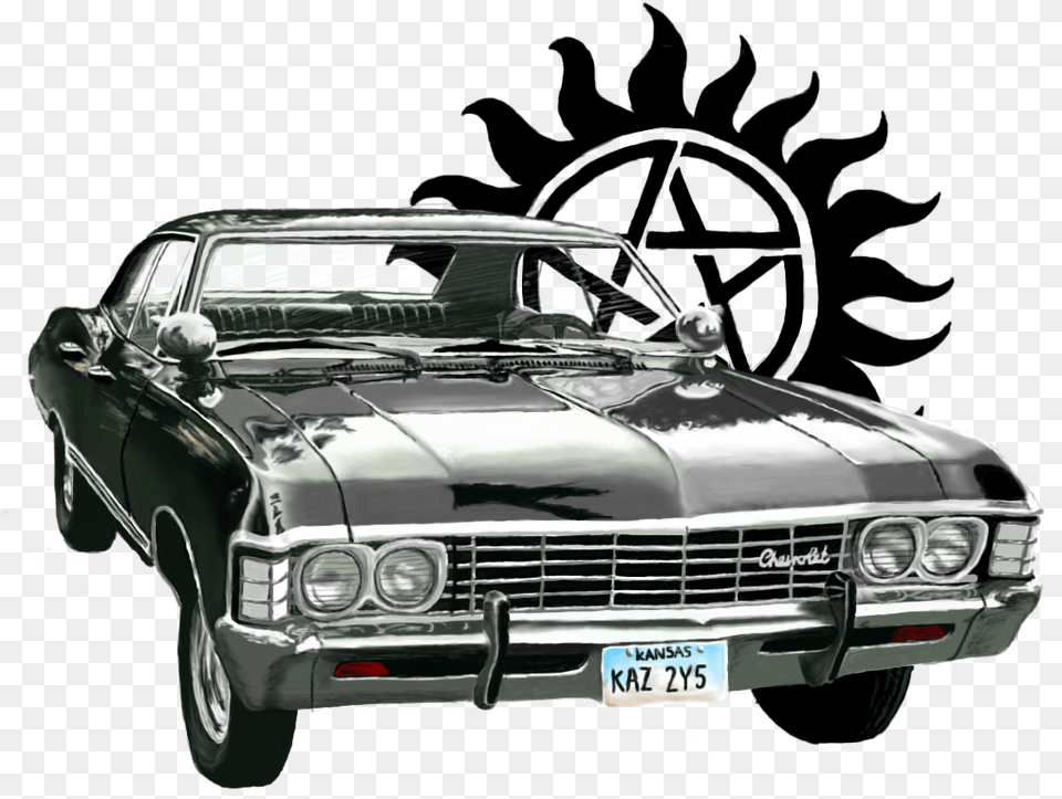 Impala Clipart Supernatural Impala Supernatural, Car, Transportation, Vehicle, Coupe Png