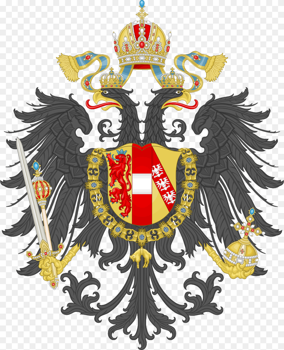 Imperial Coat Of Arms Of The Empire Of Austria Austro Hungarian Empire Crest, Emblem, Symbol, Logo Png Image