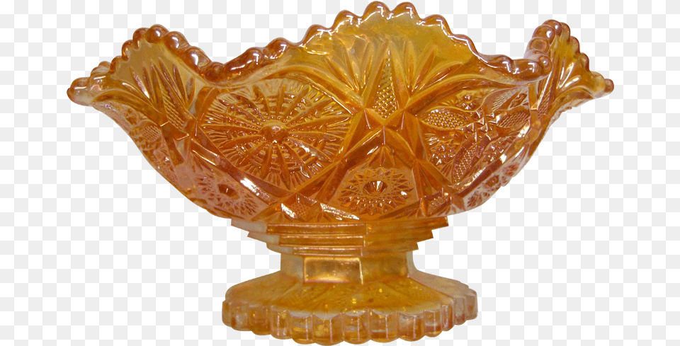 Imperial Fancy Flowers Marigold Compote Punch Bowl, Glass, Pottery, Jar, Goblet Png