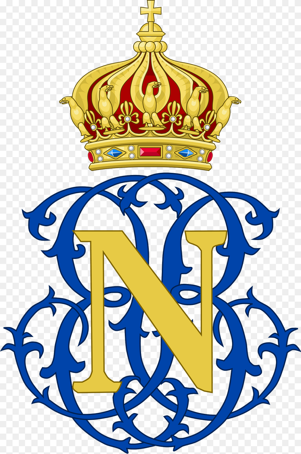 Imperial Monogram Of Napoleon Prince Imperial Of France Clipart, Accessories, Jewelry, Crown, Symbol Png