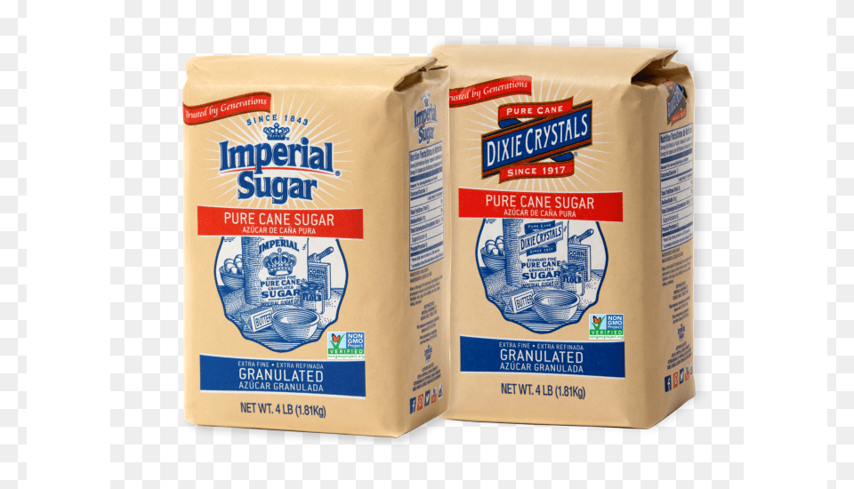 Imperial Sugar Non Gmo Project Verified Dixie Crystals Sugar Granulated Pure Cane 4 Lb Bag, Powder, Flour, Food, Beverage Free Transparent Png